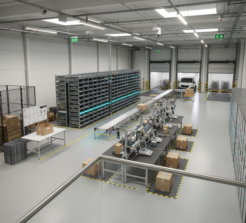 Retail fulfilment team coordinating digital orders.